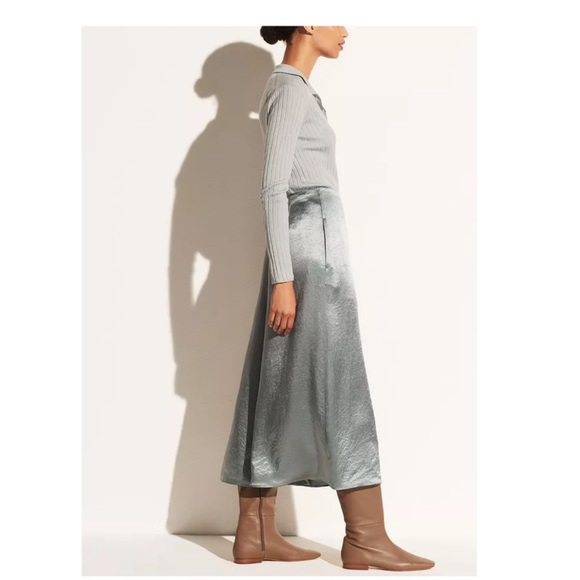 VINCE responsible drapey culotte in azure stone - Picture 4 of 14